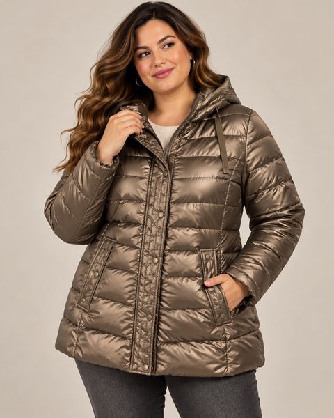 Picture of MID LENGTH QUILTED PUFFER JKT WITH FUR LINING